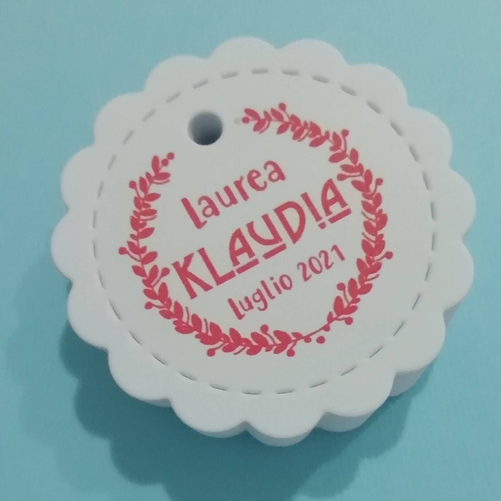 50 bigliettino bomboniera personalizzato Laurea cartoncino forato